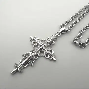 실버 925 크로스 모티브 목걸이