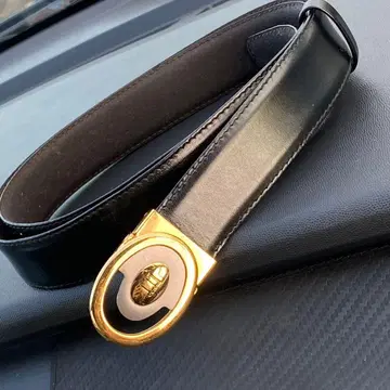 블랙 심플 벨트 골드 버클