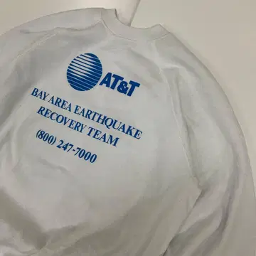 Hanes AT&T 맨투맨 XL 사이즈 화이트 래글런 80년대