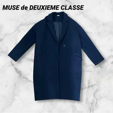 뮤즈 두지엠 클라세 체스터 코트 네이비 울 98%