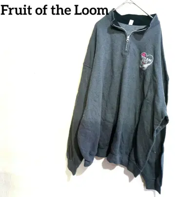Fruit of the Loom 그레이 하프 지퍼 맨투맨