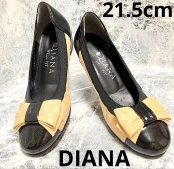 [ 무료배송 ] DIANA 웰핏 블랙&베이지 리본 21.5cm
