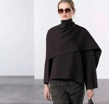 스카프 포함 숏 니트 코트 L-XL