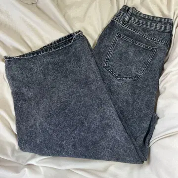 칠 와이드 데님 케미컬 블랙