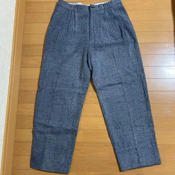 체크 무늬 슬랙스 (블루 화이트)