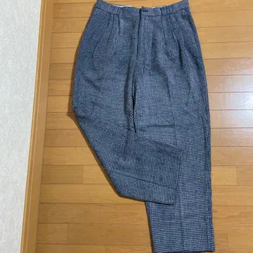 체크 무늬 슬랙스 (블루 화이트)