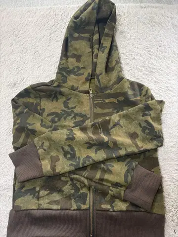 카모 패턴 풀 지퍼 후드티