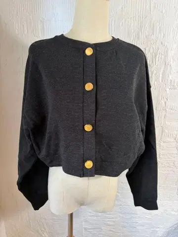 그린 레이블 릴랙싱 크롭 돌먼 가디건