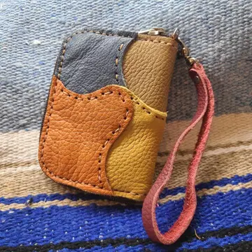 패치워크 지갑 컴팩트 핸드메이드