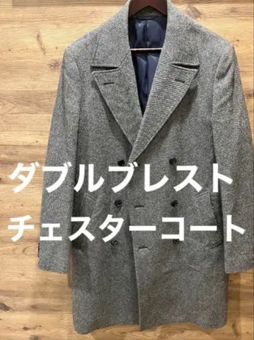 더블 브레스트 체스터 코트 그레이 남성용 아우터