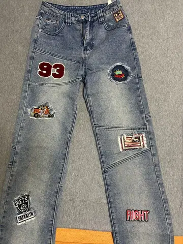 패치워크 디자인 데님 팬츠 93