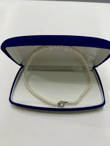 진주 실버 플라워 모티브 목걸이