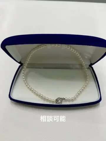 진주 실버 플라워 모티브 목걸이