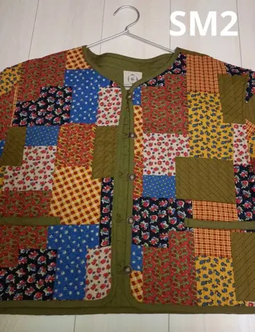 [ SM2 ] 사만사 모스모스 꽃무늬 패치워크풍 퀼트 자켓 그린 카키