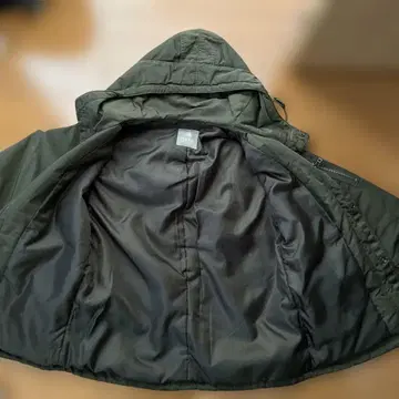 nano universe 후드 부착 다운 자켓 올리브