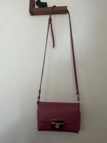 가죽 핑크 숄더백