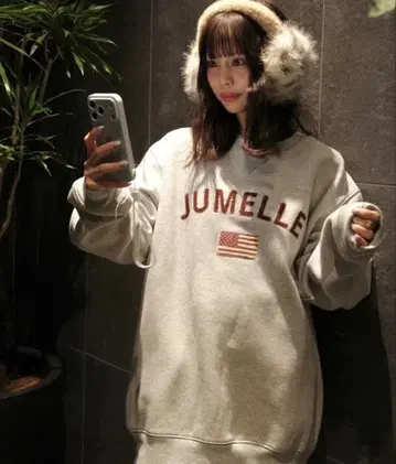 JUMELLE 그레이 로고 맨투맨 그레이