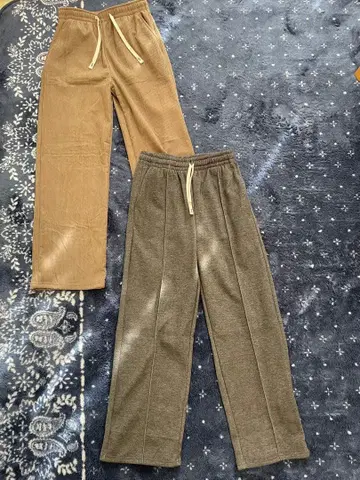 속기모 팬츠 L 사이즈 브라운 그레이