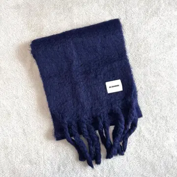 JIL SANDER 질 샌더 모헤어 머플러 스톨 네이비