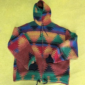 미국제 컬러풀 후드 부착 자켓 L