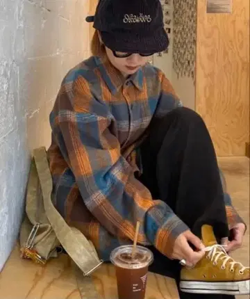 [ DISCUS ] 샤기 체크 셔츠 자켓