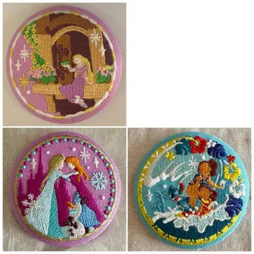 디즈니 자수 캔뱃지 라푼젤 안나 스티치