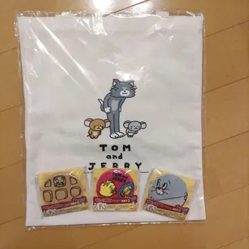 톰과 제리 토트백과 캔뱃지 세트