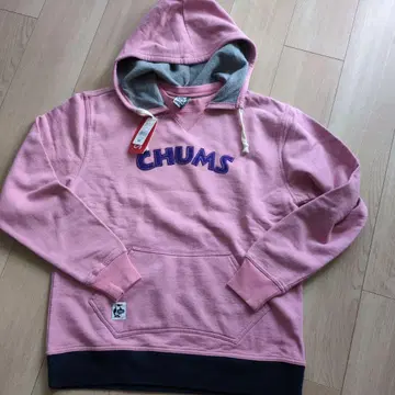 CHUMS 핑크 후드 맨투맨 속기모 미사용 새상품
