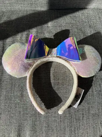 미키 귀 머리띠 홀로그램 리본