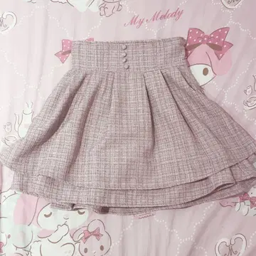 evelyn 트위드 더블 플레어 SK 핑크