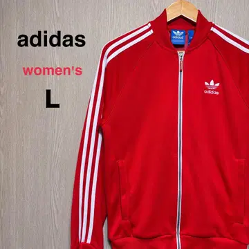 아디다스 오리지널 트랙 자켓 여성용 L 레드 슈퍼스타