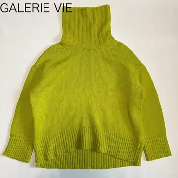[ 갤러리 바이 ] 니트 스웨터 터틀넥 파인 울 옐로우 컬러 S