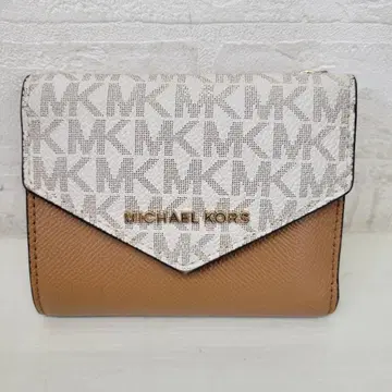 MICHAEL KORS 3단 폴더형 지갑 베이지/화이트