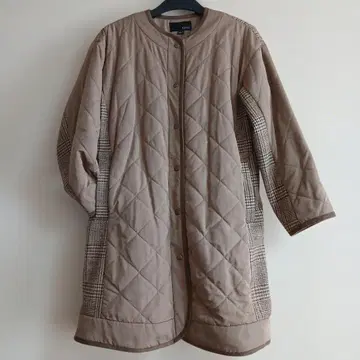 ATSURU TAYAMA 퀼팅 롱 코트 코코아 브라운