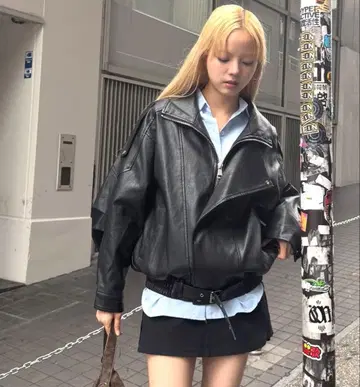 sendoo 페이크 가죽 자켓