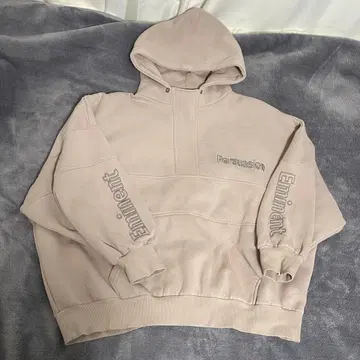 ENVYM 자수 후드티 핑크 베이지