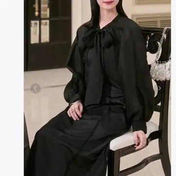 폴쿠시 보타이 리본 소매 볼륨 볼레로 결혼식 경사 포멀