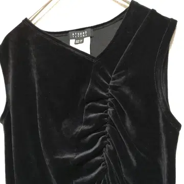 타야마 아츠로 벨로아 슬리브리스 티셔츠 베스트 블랙 일본제