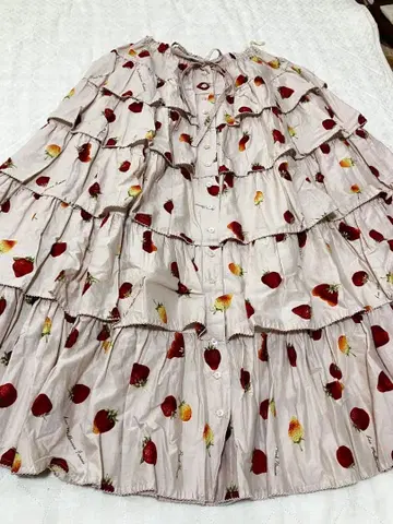 PINK HOUSE 스트로베리 패턴 단단 스커트 핑크