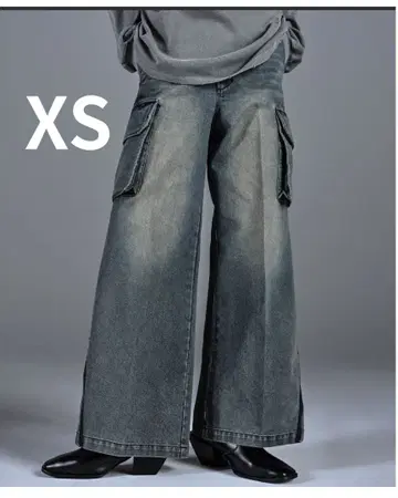 [ 완판템 ] ADRER 데님 카고 팬츠 플레어 XS