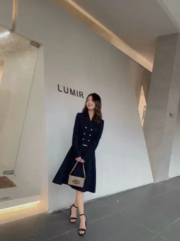 lumier 더블 브레스트 미니 원피스