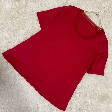 [양품] HIROKO KOSHINO 티셔츠 레드 40 멋스러운 돌려입기