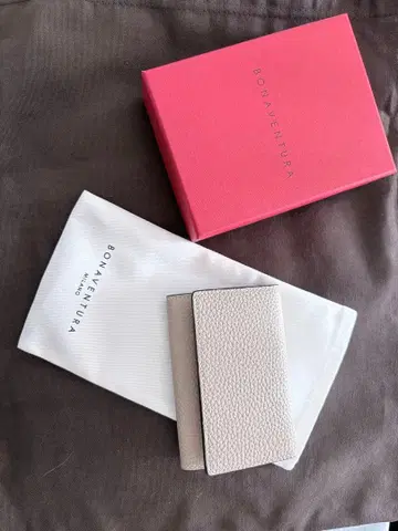 BONAVENTURA 비즈니스 카드 케이스 그레이 x 핑크