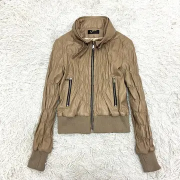 [새상품급] A.twins 양가죽 개더 퀼팅 여성용 가죽 자켓