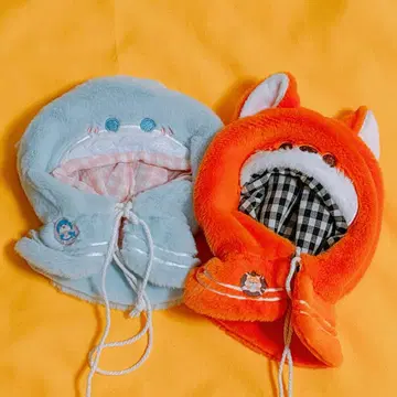 옷 갈아입기 봉제 인형 15cm 용 후드티 여우 상어