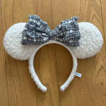 미키 귀 머리띠 체크 리본 2025