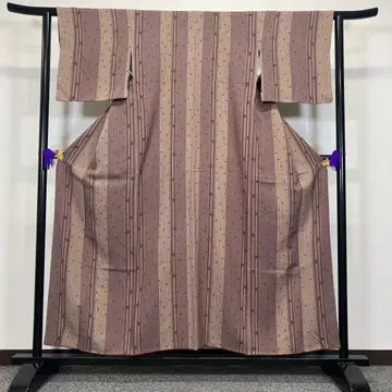 코몬 세로 줄무늬 벚꽃 무늬 꽃보라 기모노 072t