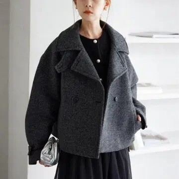 SLOBE IENA 트위드 본딩 숏코트