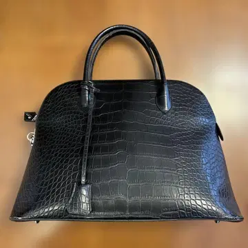 블랙 크로커다일풍 핸드백