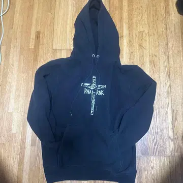 블랙 PHASRNK 십자가 후드티